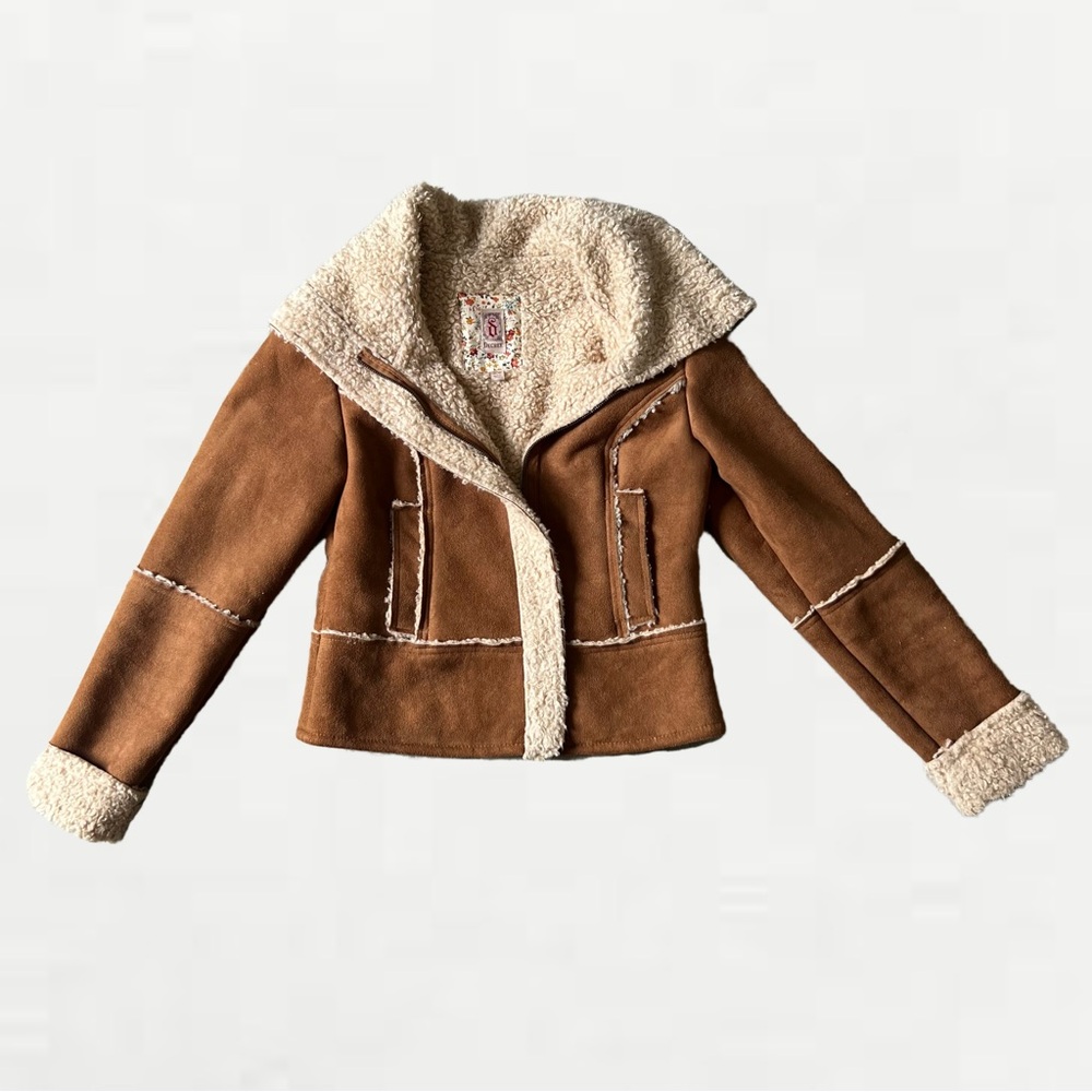 Decree Brown and Cream Shearling Jacket